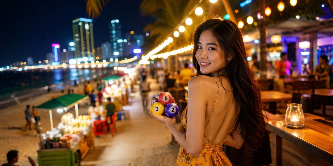 Người dùng theo dõi kết quả xổ số và cá cược tại chợ đêm Nha Trang